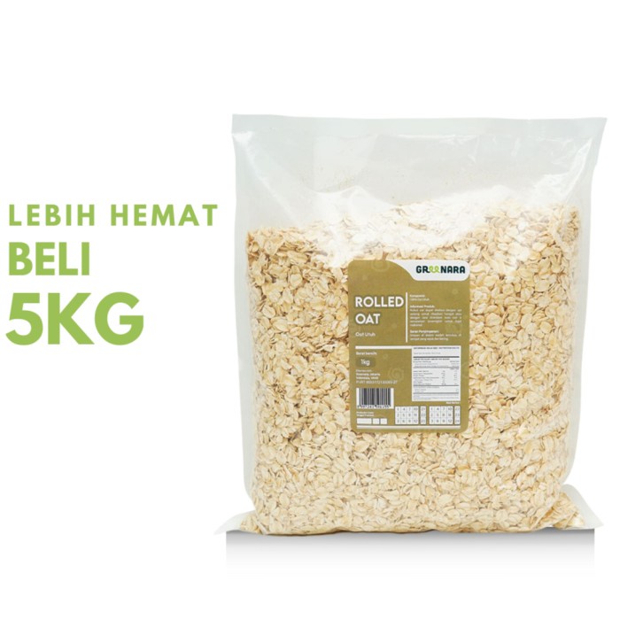 

[KUALITAS PREMIUM] Oat Utuh 5 Kg / Rolled Oat Terjangkau