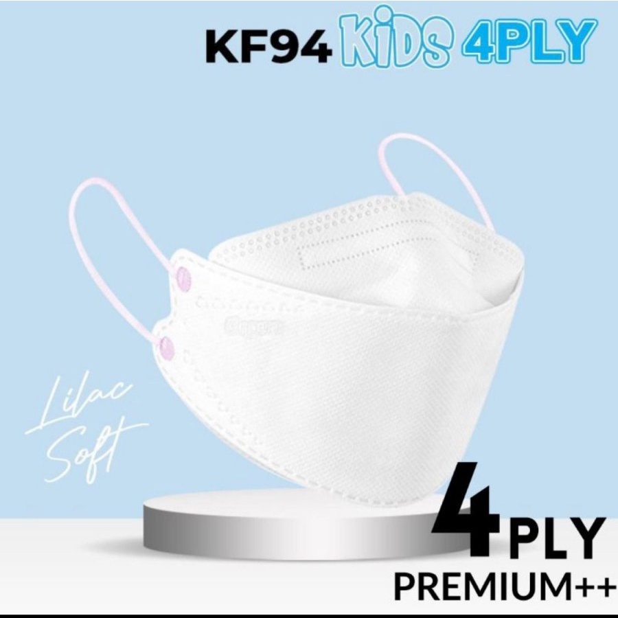 Masker ANAK KF94 ONCARE 4Ply Emboss Earloop Warna LILAC Premium Korea Mask 1 Pack 10 Pcs