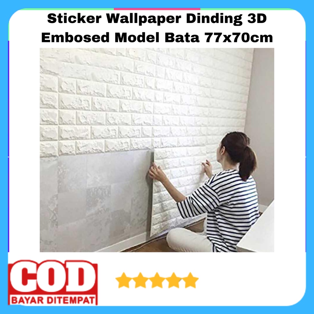 STICKER WALLPAPER DINDING 3D EMBOSED MODEL BATA 77X70CM / WALLPAPER DINDING / STIKER DINDING HIASAN 
