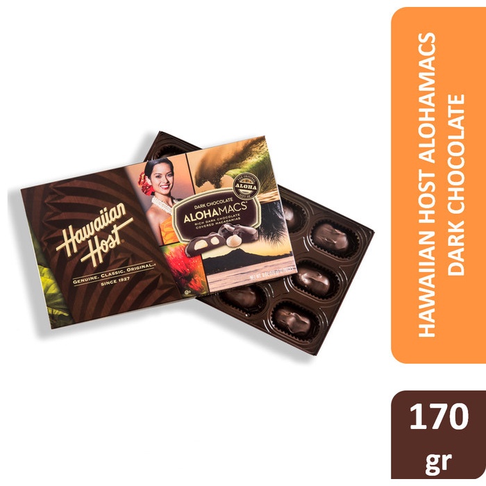 

Hawaiian Host Alohamacs Dark Chocolate 6 oz - cokelat impor usa