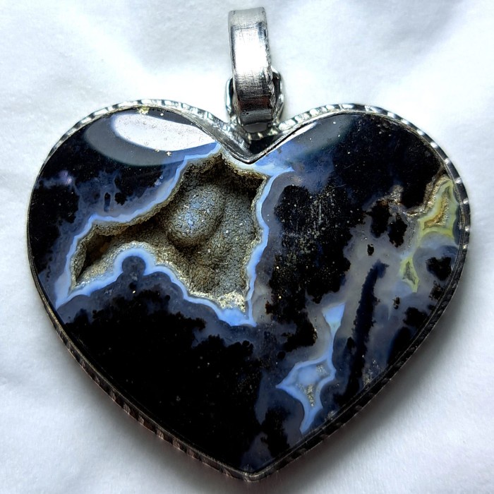 Liontin Batu Akik Natural Motif Gambar Pasir Intan Air Laut Antik 3