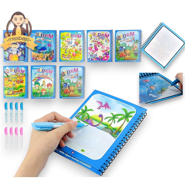 

18. Magic Water Book / Book Water / Buku Mewarnai Ajaib / Magic Water Pen - missbejogrosir