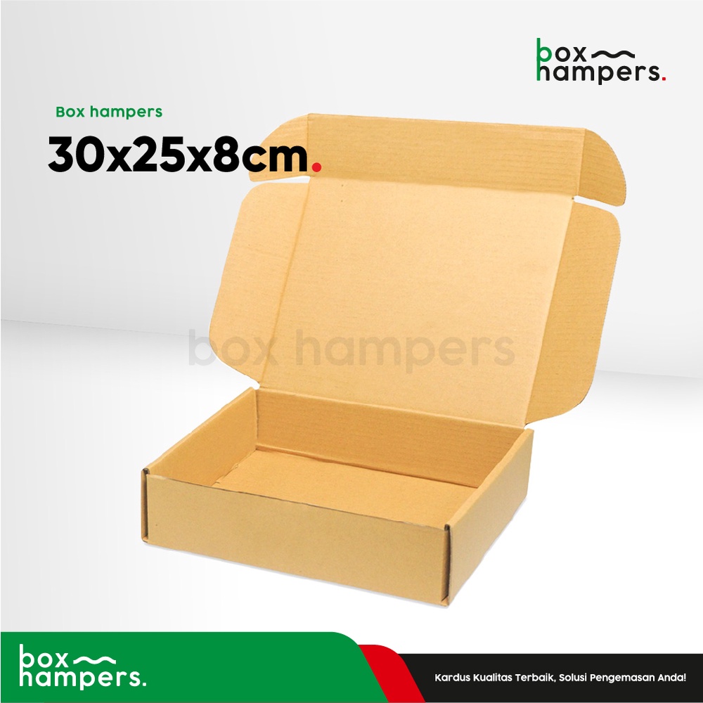 

Box 30x25x8 cm Kardus/Karton/Kemasan/Paking/Hampers/Boxbaju/Boxhoodie/Boxjaket/Boxhodie/Tinggi8