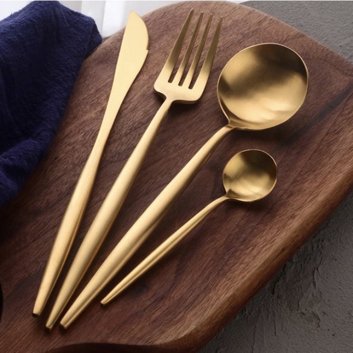 Matte Gold Cutlery Set