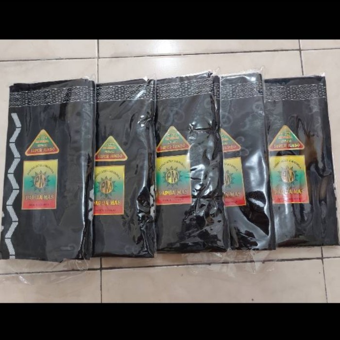 SARUNG SAMARINDA PAPUA MAS. SARUNG HITAM JUMBO MOTIF KEMBANG