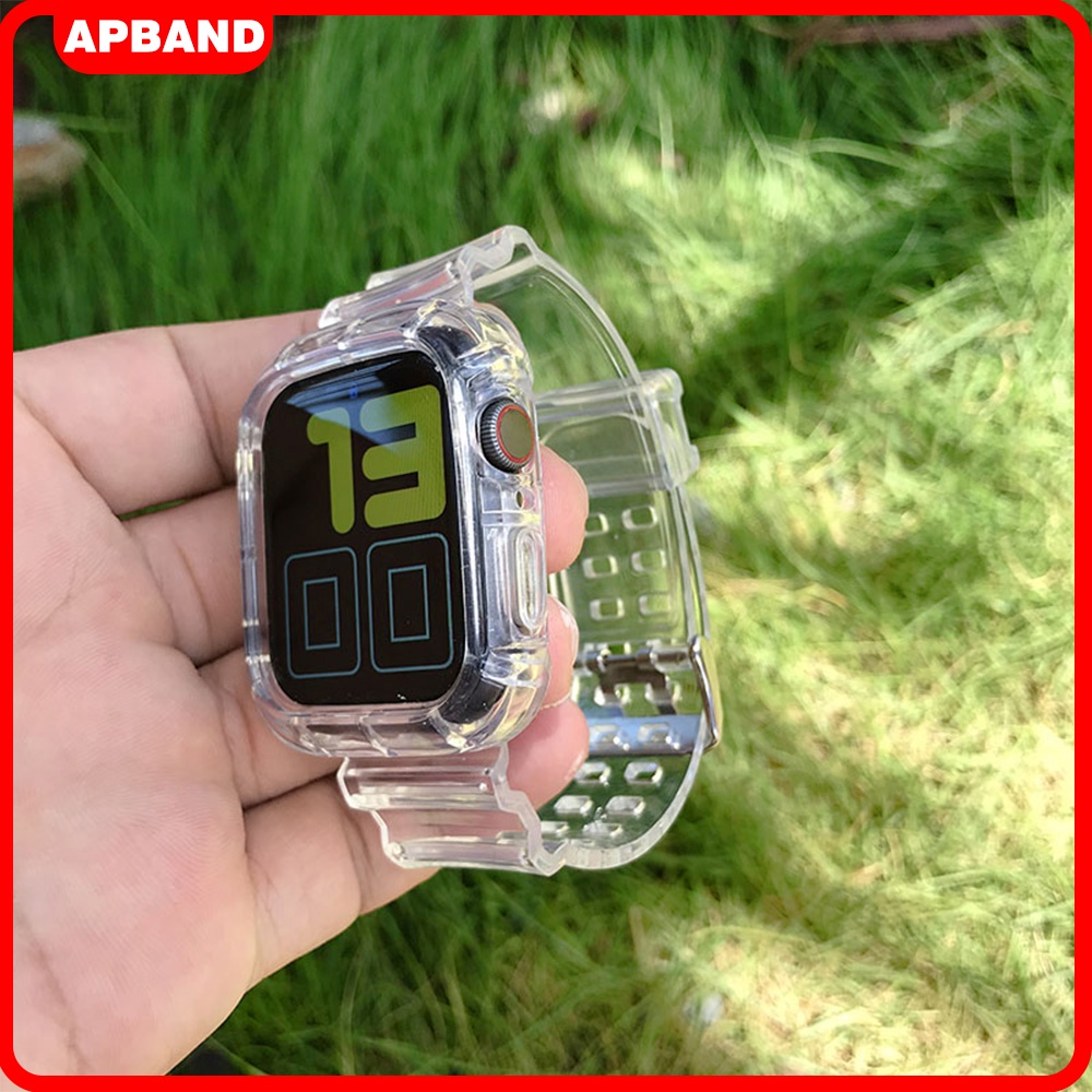 BEST SALE Transparent Case Strap for Smart Watch T500 T55 T500 Plus Iwatch HW22 W26 IWO 46mm 45mm