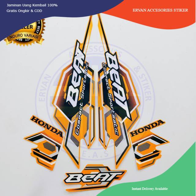 striping honda beat karbu 2008 oren list body standar