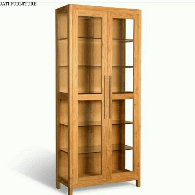 TERMURAH almari hias kaca jati jepara