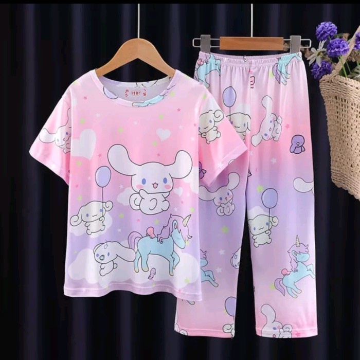 Piyama cinnamoroll anak  baju tidur cinnamoroll unicorn anak