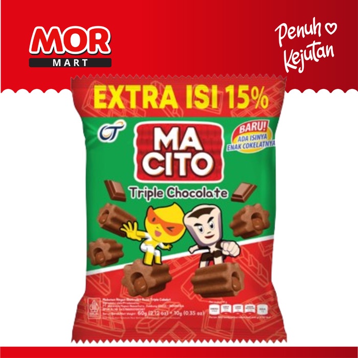 

MACITO Triple Chocolate Wafer Isi Coklat 60g