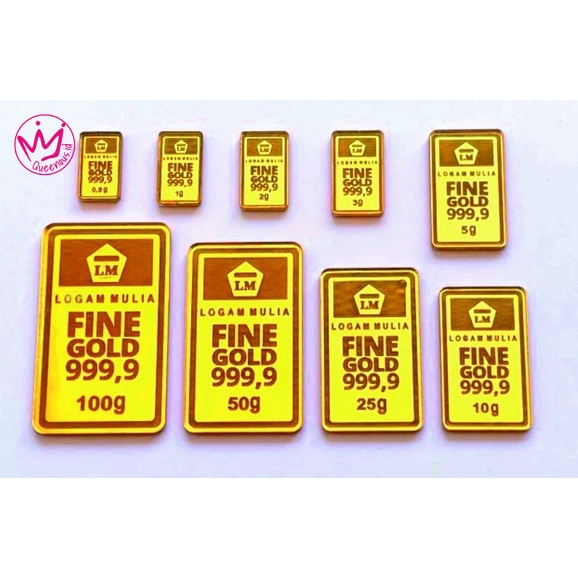 Replika Logam Mulia Emas Batangan Akrilik Mirror Gold/ mahar pernikahan / mahar seserahan/ AKRILIKKU
