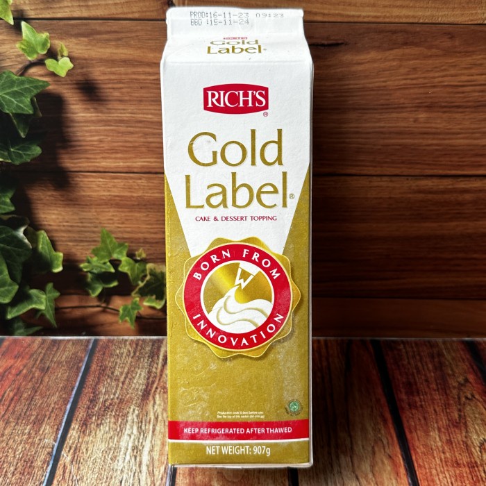 

[KARTON] Richs Gold Label Whipping Cream - 907G