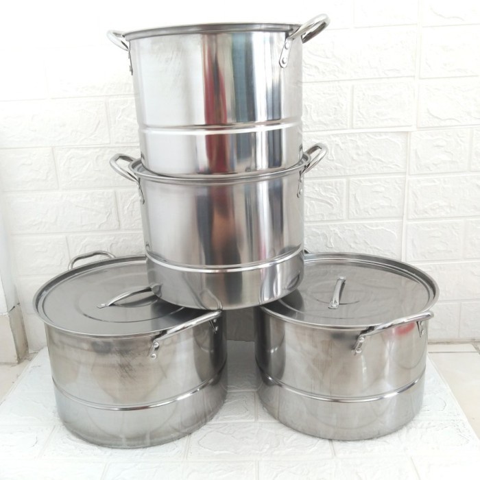 

STOCKPOT Stainless Panci Kukus Dandang Kuah Bakso Mie Ayam Bubur Steam - 28CM