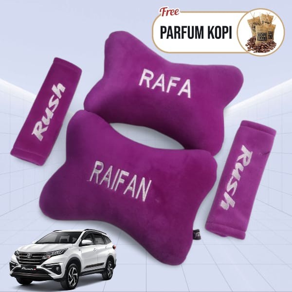 Bantal Mobil Custom Nama/Bordir Bantal Leher Custom Warna Bordir Dll