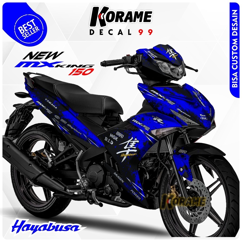 Decal Sticker Fullbody New MX KING 150 Motif Hayabusa Warna Biru Full Color