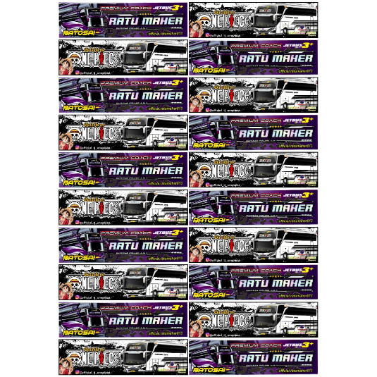 Sticker bus panjang / tempelan sticker bus Artis basuri
