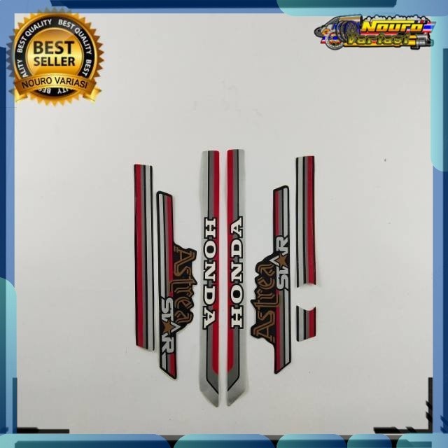 Stiker striping honda astrea star 1987 hitam silver  standar bagus