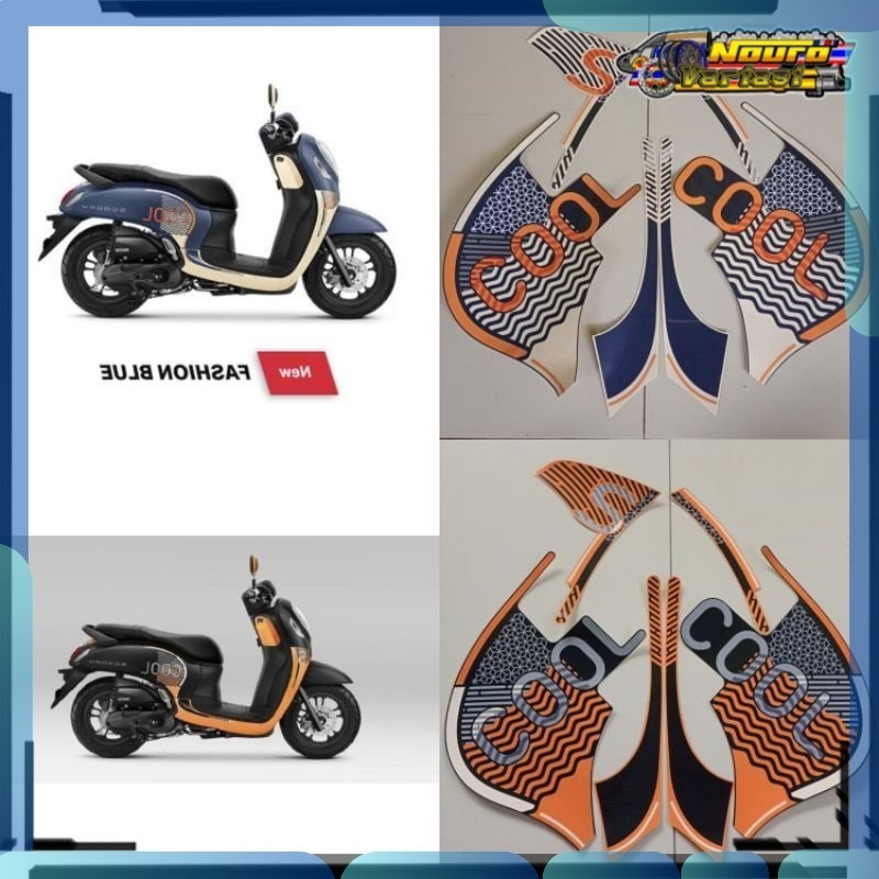 Stiker striping Honda Scoopy 2021 2022 sporty fashion blue cool  standar bagus