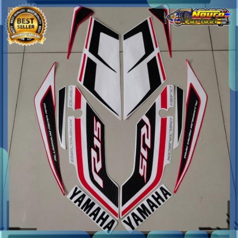 Stiker Striping Yamaha R15 2015 merah putih Stiker  motor standar   bagus
