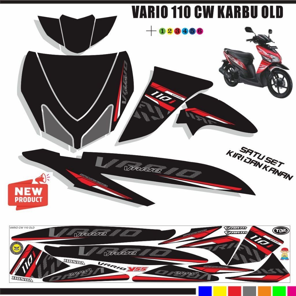 STRIPING STIKER LIST MOTOR HONDA  VARIO 110 KARBU VARIASI STIKER VARIO CW 110 OLD SETIKER KEREN