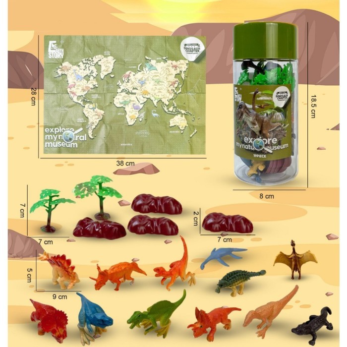 Mainan Edukasi Anak Miniatur Animal Farm Dino sea wild Animal - Dino Chapter