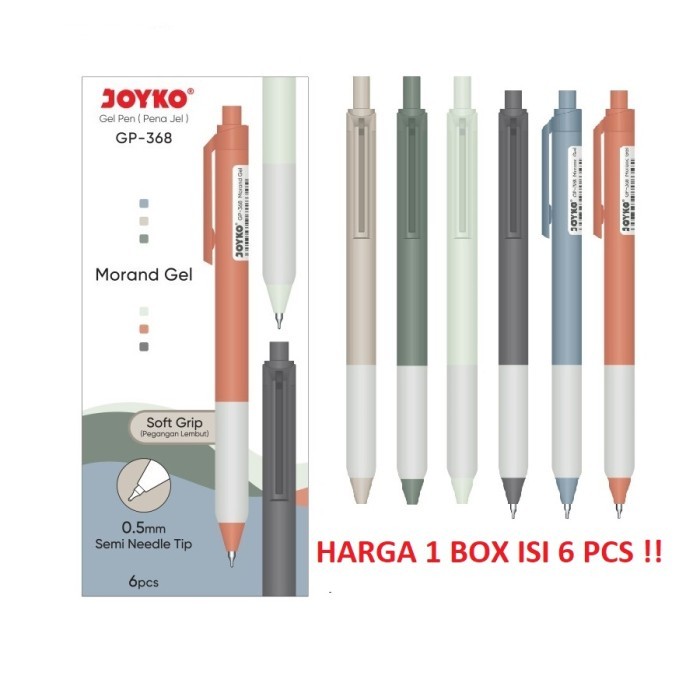 

Gel Pen Pulpen Gel Joyko GP-368 Morand Gel 0.5mm 1 Pack isi 6 Pcs