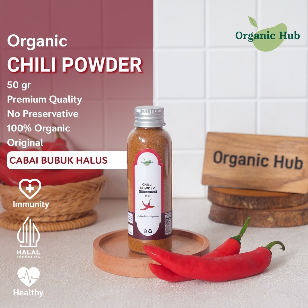 

Organic Hub Cabe Bubuk Premium Quality 100% Natural Chili Powder 50 gr