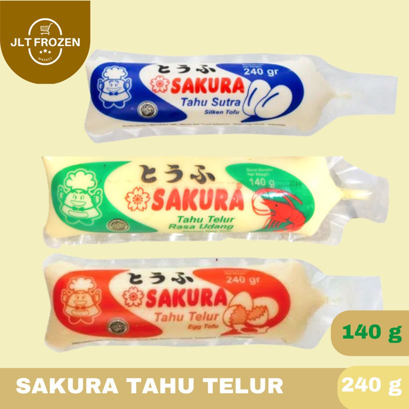 

Sakura Tahu Telur Tofu Jepang / Tahu Sapo Udang (140g) / Telur (160g & 240g) / Tahu Sutra (240g)