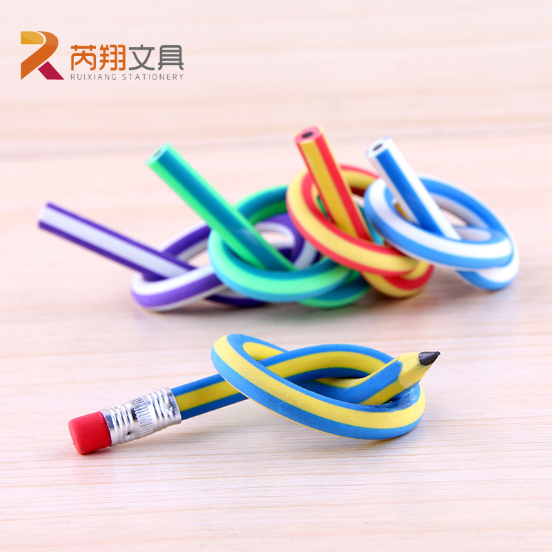 

2020 New Arrival 5PCS Korea Cute Stationery Colorful Magic Bendy Flexible Soft Pencil with Eraser Student School Office Supplies