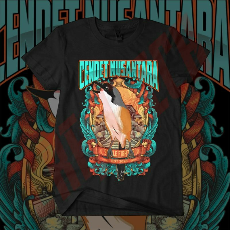 Kaos kicau mania "CENDET NUSANTARA" / Kaos baju atasan burung cendet kicau mania cotton