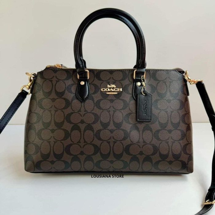 Tas ꃅ Women Bag Georgia Satchel In Signature Canvas - Mahogany