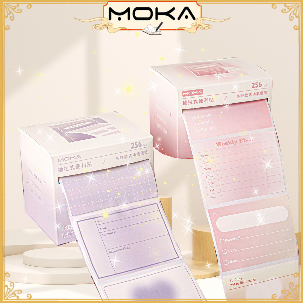 

MOKA STICKY NOTES STICKER PULL OUT PAPER ROLL AESTHETIC / PERFECTS FOR PLANNERS SCRAPBOOKS MKA162