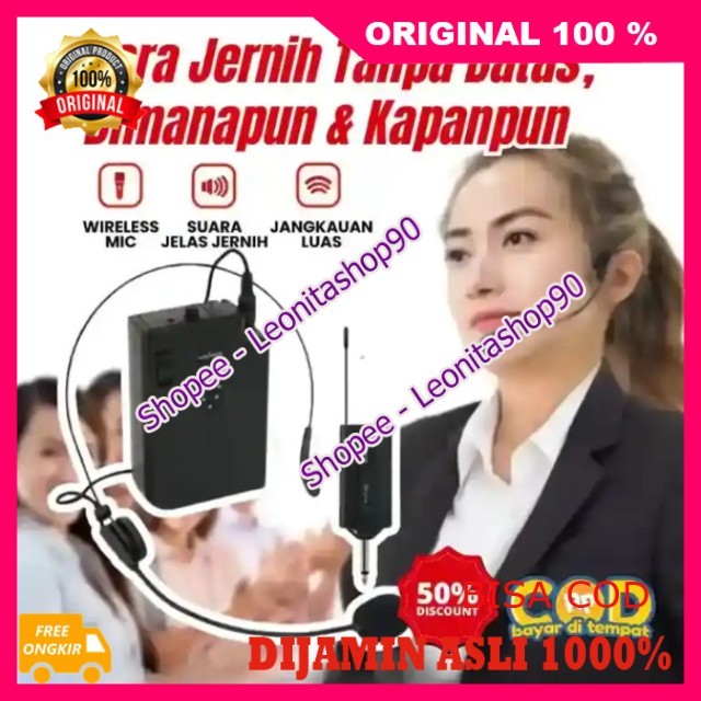 Mic Clip On Wireless Clip on Advance Mic 500 Mic Bando Wireless Mic Clip On Mikrofon Eksternal 100% 