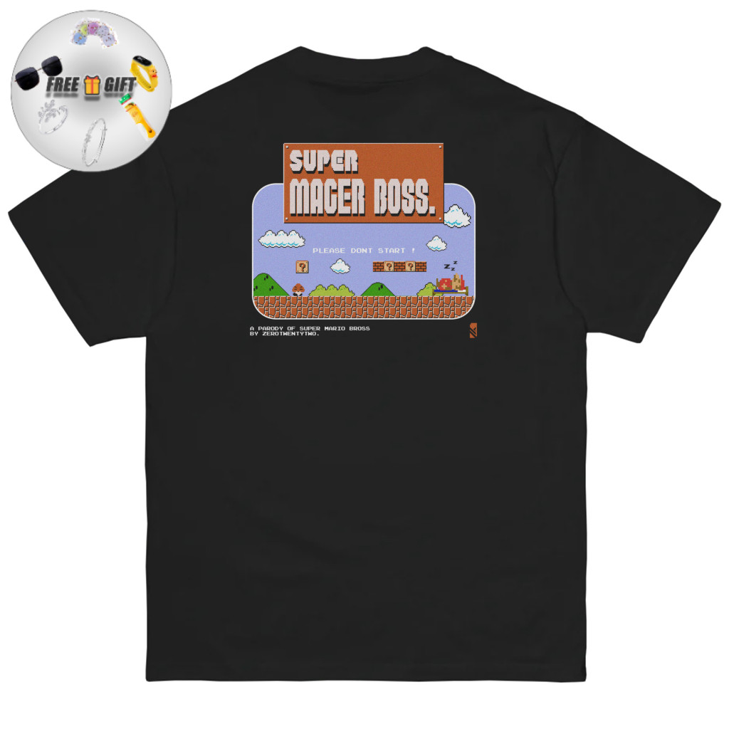 [ FREE GIFT ] Kaos Parody Nothing To Do Super Mager Bos - Hitam - Baju Plesetan - T Shirt Lucu - Uni