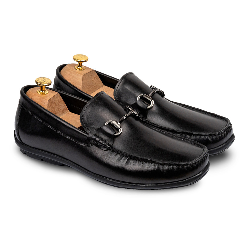Mocc Buckle Black - Nappa Milano - Sepatu Formal Pria