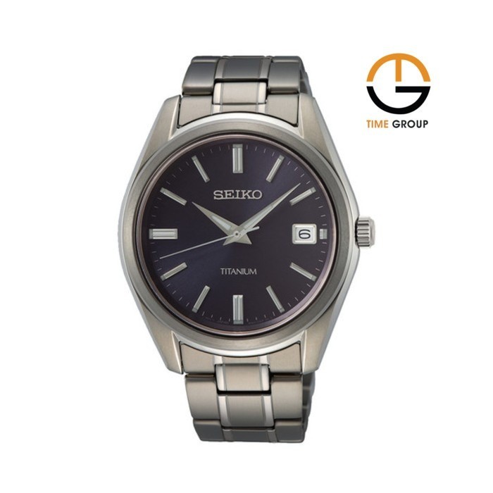 JAM TANGAN PRIA SEIKO TITANIUM SUR373P1 ANALOG STAINLESS BONUS PIN PUSHER ORIGINAL