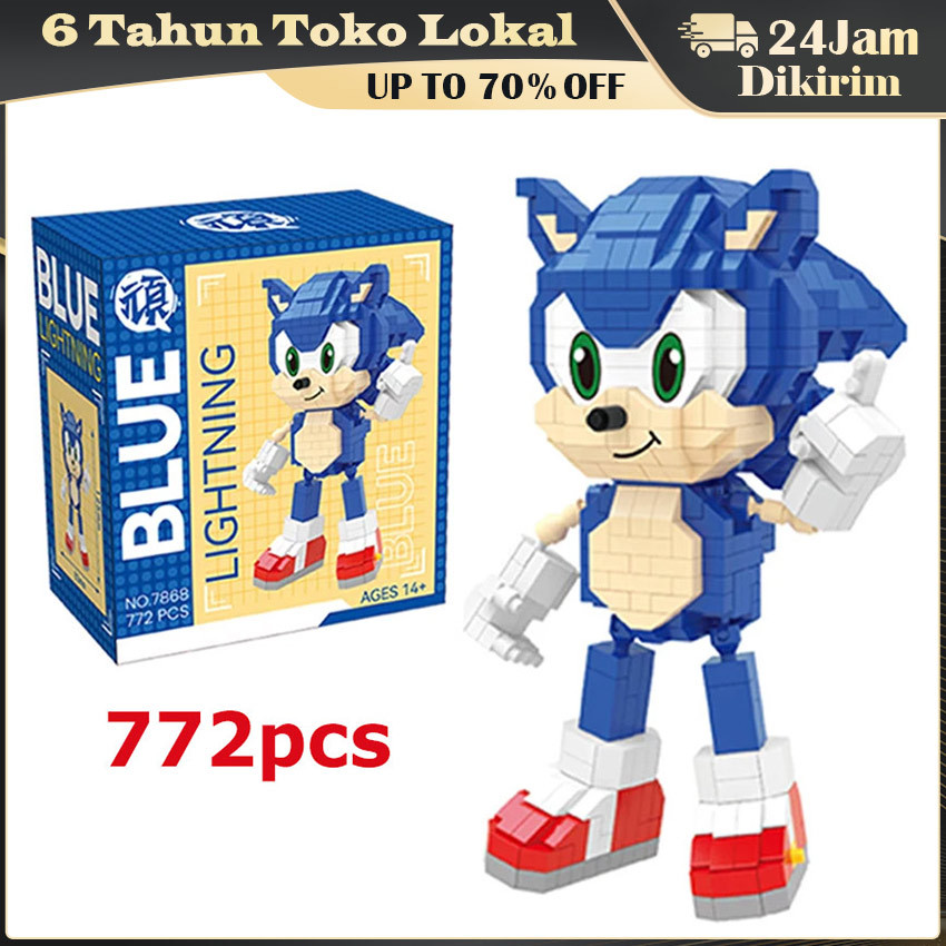 Mini Sonic Block Anime Series / Mainan Balok Susun DIY Karakter Kartun Sonic untuk Anak-Anak