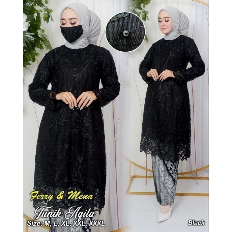 Misca -  Kebaya Tunik Brukat Tile Jumbo Ld 120 Modern Baju Kondangan Wanita Kekinian