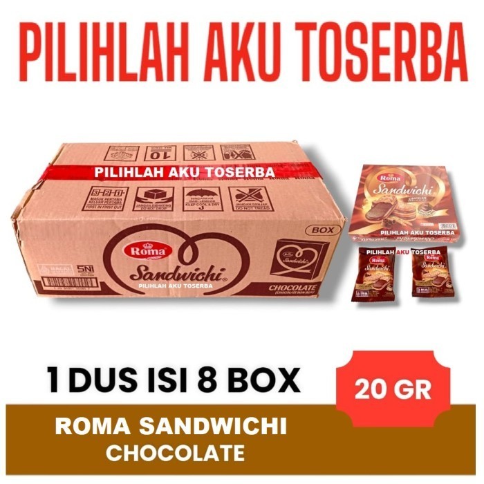 

ROMA SANDWICHI CHOCOLATE kemasan BOX - ( HARGA 1 DUS )
