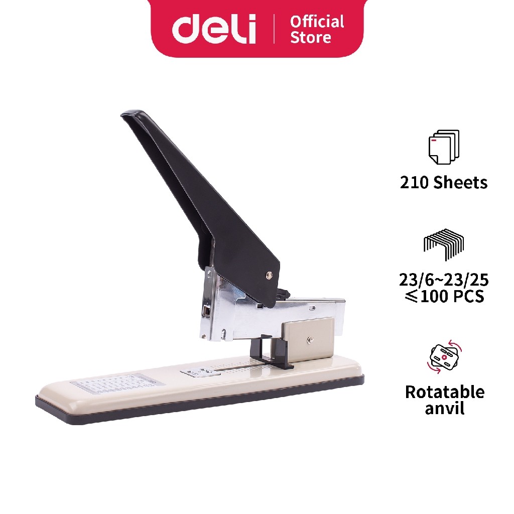 Deli Stapler Heavy Duty pencabut staples samping untuk memudahkan pencopotan staples 210sheet E0393