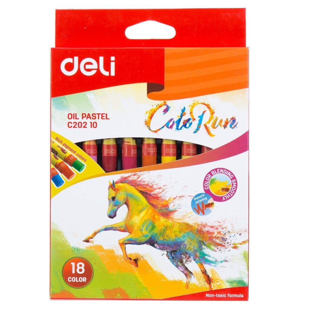 

Crayon Deli / Oil Pastel Deli 18 Warna Pendek Rich Color - EC20210