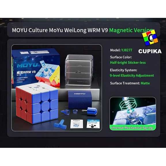 [[Promo]]Ready Rubik 3x3 Moyu Weilong WRM V9 Magnetic Maglev Ballcore UV WR M 2023 - Magnetic