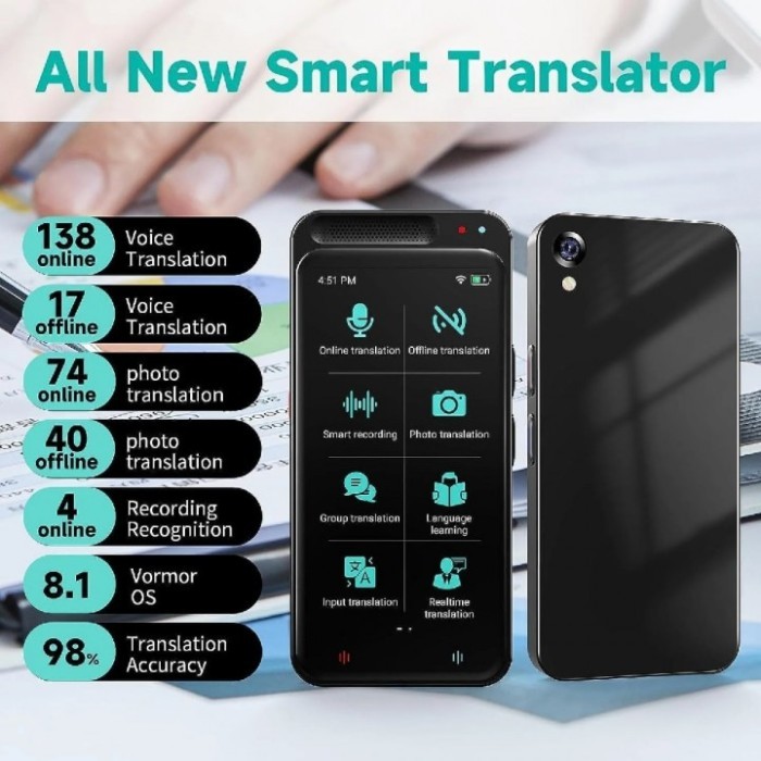 Z6 - Portable Smart Translator - Alat Penerjemah Hingga 138 Bahasa
