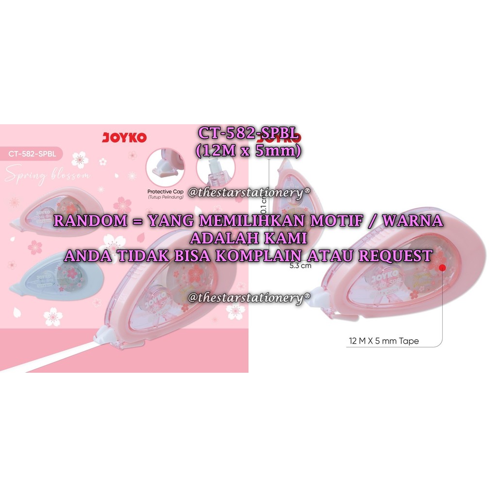 

(1 Biji) GROSIR Correction Tape JOYKO CT-582-SPBL / Pita Koreksi Joyko CT-582 (12 M x 5 mm)