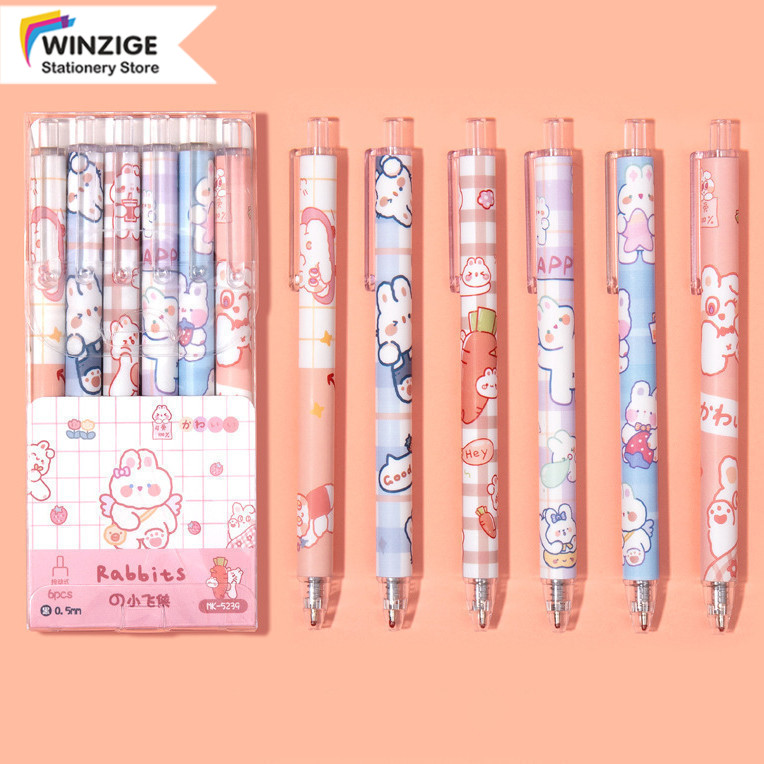 

Winzige pulpen gel set 0.5mm pena pen lucu gel pen pulpen 1 pack aesthetic mekanik pulpen tinta hitam alat tulis stationery bulpen bolpen pink school study stuff