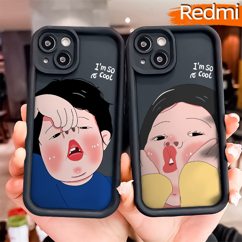 Lucu Mischievous Couple Silicone Case Redmi NOTE 13 Pro Redmi 12 13C Xiaomi-POCO-M4 Pro Soft Polos H