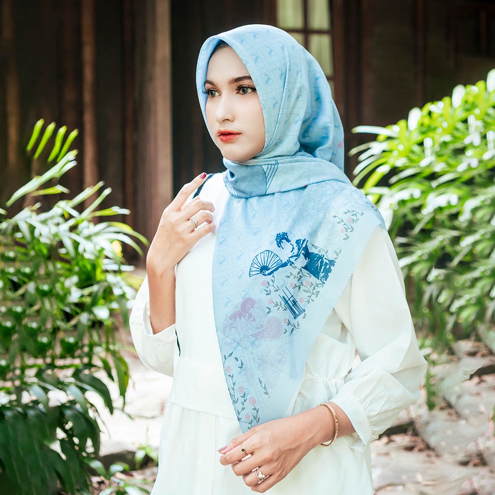 Lykia - Hijab Segi Empat Nusantara - Ice Blue