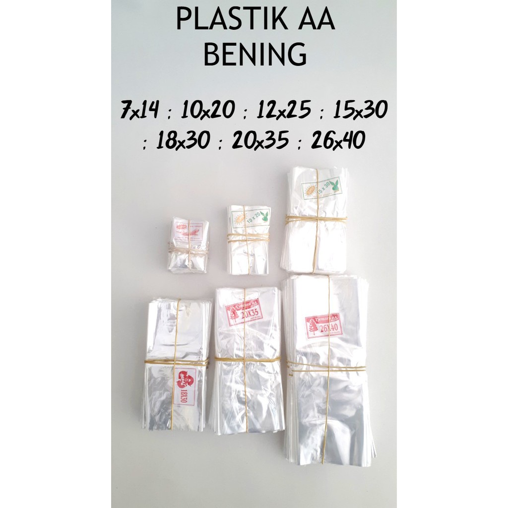 Plastik AA Bening Tipis 7x15 10x20 12x25 15x30 18x30 20x35 26x40