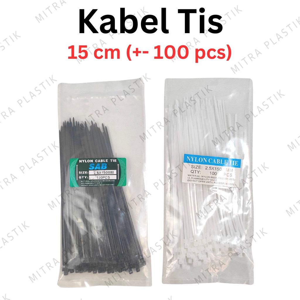 

Kabel Tis 15 cm isi 100 pcs Nylon Cable Tie Tali Ripet Ties