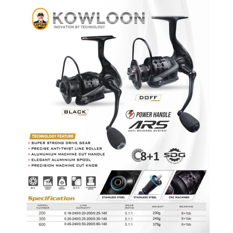 Reel Captain KOWLOON 300 Power Handle DIJAMIN ORI DAN PACKING AMAN